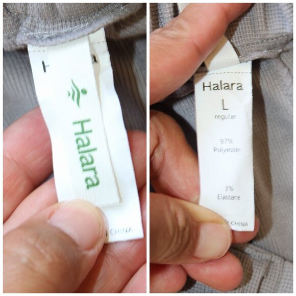 Halara Flex Wide Leg Waffle Work Pants High Waisted Pocket Size large Mink Ash - Picture 8 of 10